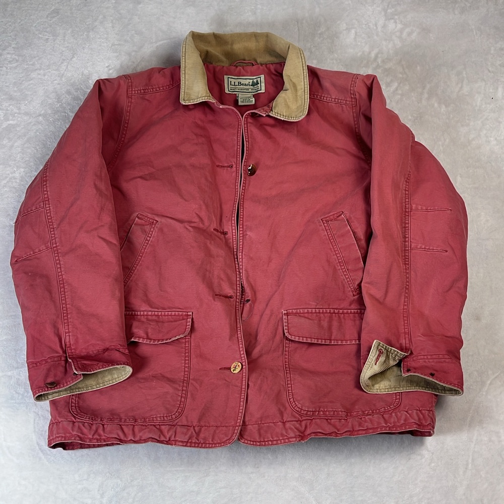 L.L. Bean Barn Chore Women's Jacket Pink Size XL Canvas Field Coat 90s Vintage